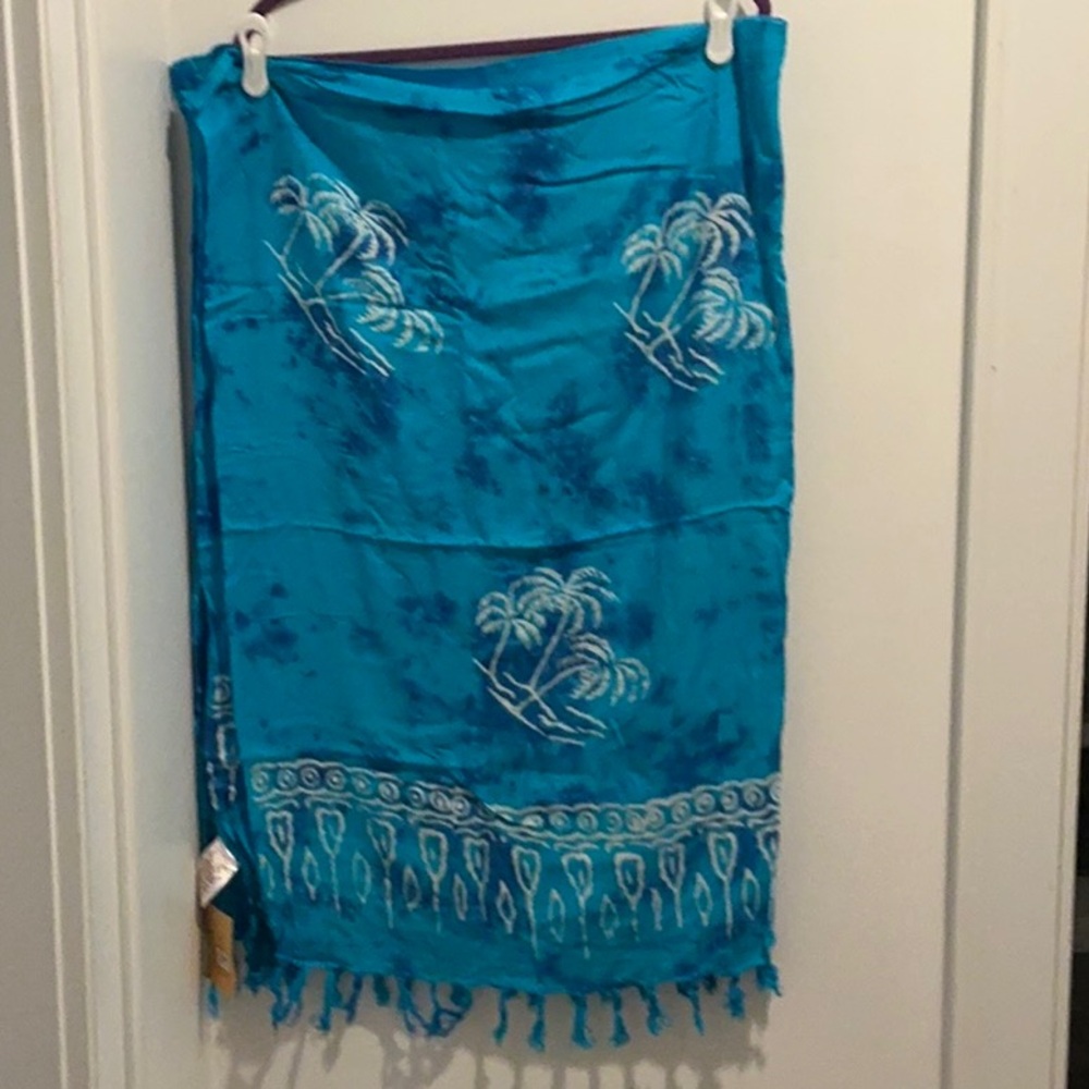 Blue Palm Tree Sarong 44x54